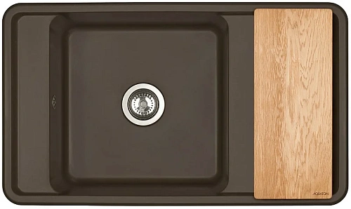 Кухонная мойка Aquaton Беллис 87 1A724832BS280 из литого мрамора, кофе Кухонная мойка Aquaton Беллис 87 1A724832BS280 из литого мрамора, кофе