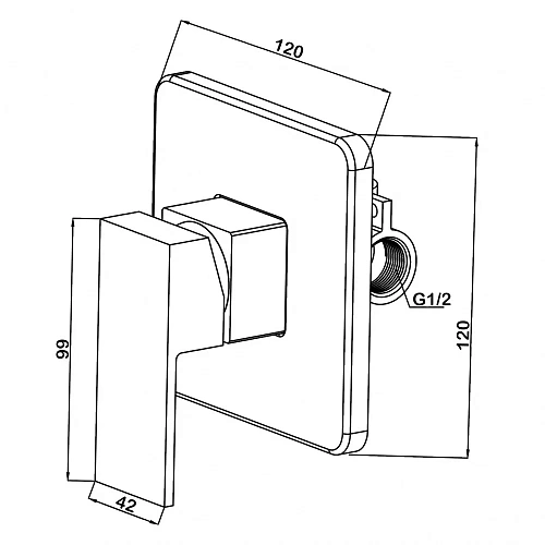Смеситель для душа Swedbe Platta 5516 встраиваемый подключение на 1 выход Смеситель для душа Swedbe Platta 5516 встраиваемый подключение на 1 выход