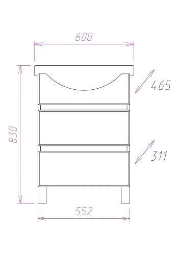 Тумба под раковину Onika ЭЛИТА 60.13 белая 106120 Тумба под раковину Onika ЭЛИТА 60.13 белая 106120