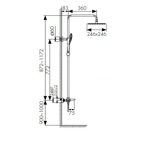 Душевая стойка Kaiser Cezar 05282 Душевая стойка Kaiser Cezar 05282