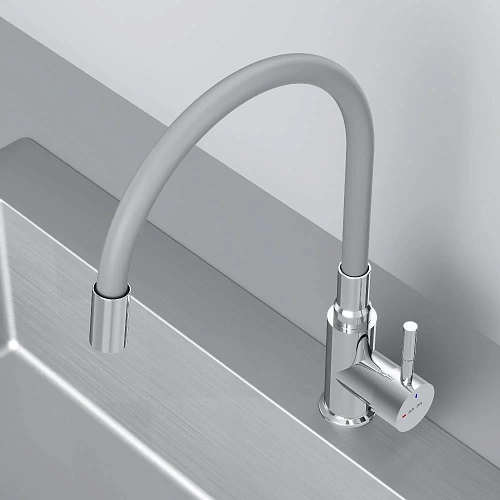 Смеситель для кухни AM.PM X-Joy S F85B07605 с гибким изливом, серый/хром Смеситель для кухни AM.PM X-Joy S F85B07605 с гибким изливом, серый/хром