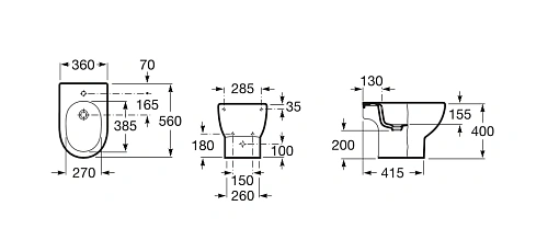 Биде напольное Roca Meridian 357244000 Биде напольное Roca Meridian 357244000