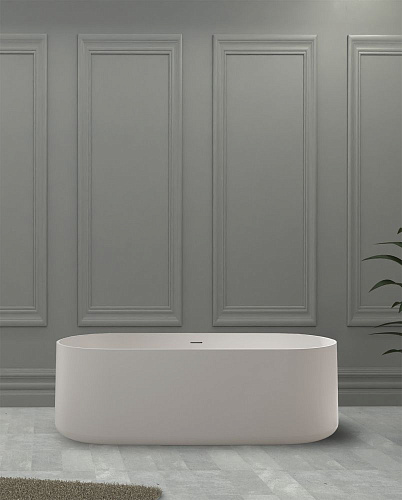 Ванна отдельностоящая ABBER AS9607 170x75 универсальная, белая матовая, искусственный камень Ванна отдельностоящая ABBER AS9607 170x75 универсальная, белая матовая, искусственный камень