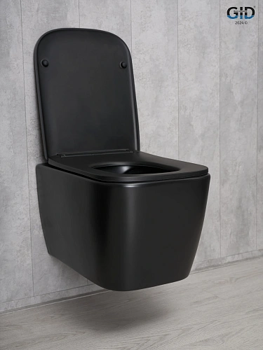 Унитаз подвесной Gid Tr2140Bm 62255Y черный матовый 51x35x37.5 с крышкой микролифт Унитаз подвесной Gid Tr2140Bm 62255Y черный матовый 51x35x37.5 с крышкой микролифт