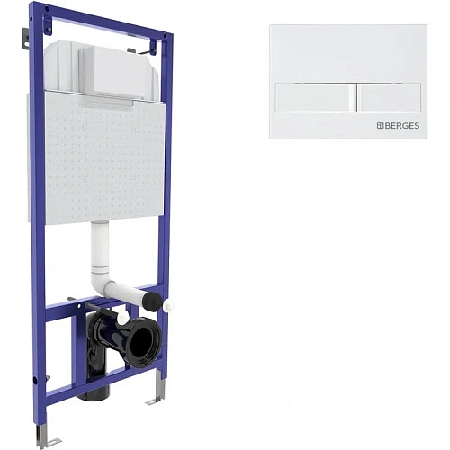 Инсталляция для унитаза BERGES NOVUM L1 с кнопкой смыва, белая 040211 Инсталляция для унитаза BERGES NOVUM L1 с кнопкой смыва, белая 040211