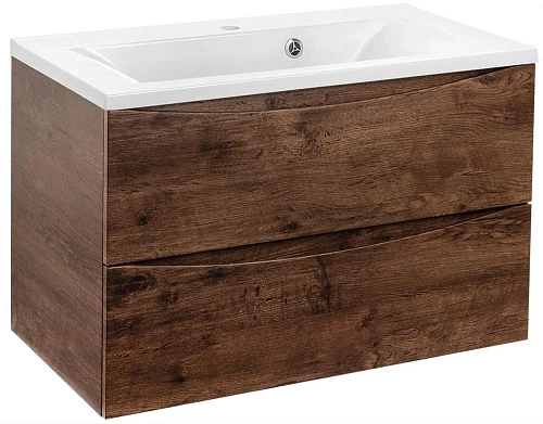 Тумба под раковину Vincea Mia 750 подвесная, 2 выкатных ящика soft close, R.Wood VMC-2MA750RW Тумба под раковину Vincea Mia 750 подвесная, 2 выкатных ящика soft close, R.Wood VMC-2MA750RW