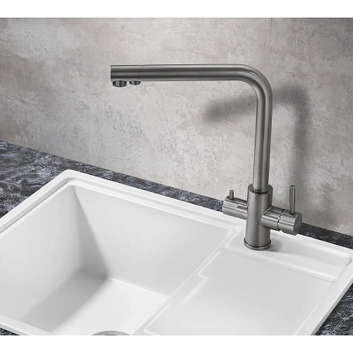 Смеситель для кухни Milacio Ultra ( MCU.553.GM ) вороненая сталь Смеситель для кухни Milacio Ultra ( MCU.553.GM ) вороненая сталь
