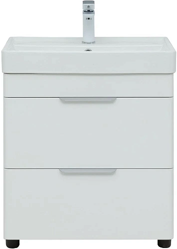 Тумба под раковину Aquanet Ирис new 60 белый глянец (2 ящика) 00310152 Тумба под раковину Aquanet Ирис new 60 белый глянец (2 ящика) 00310152