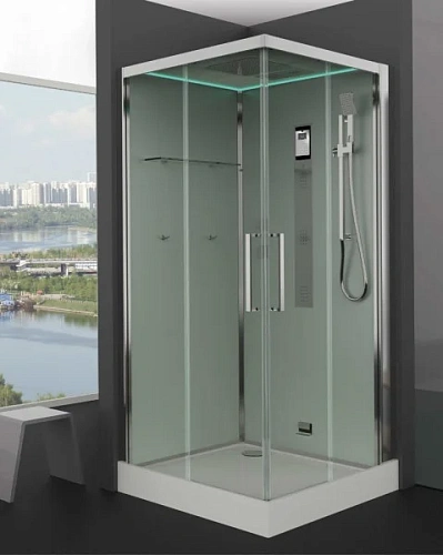 Душевая кабина Timo Premium NURA (100x100x220), стульчик прозрачный Душевая кабина Timo Premium NURA (100x100x220), стульчик прозрачный