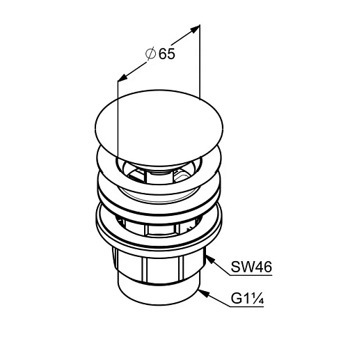 Донный клапан Kludi 10426N0-00 брашированное золото Донный клапан Kludi 10426N0-00 брашированное золото