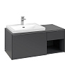 Картинка анонса товара «тумба под раковину villeroy &amp; boch subway 3.0 с подсветкой graphite / graphite c572l0vr»