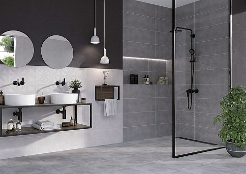 Вставка Cersanit Apeks линии B серый 25x75 AS2U092 Вставка Cersanit Apeks линии B серый 25x75 AS2U092