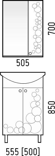 Тумба под раковину Corozo Орфей 55, Уют 55 SD-00000360 Тумба под раковину Corozo Орфей 55, Уют 55 SD-00000360