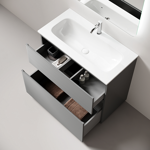 Тумба под раковину SANCOS Folk Floor FL90FES 890х445х850 Ergraut soft, напольная Тумба под раковину SANCOS Folk Floor FL90FES 890х445х850 Ergraut soft, напольная