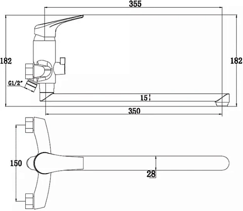 Смеситель для ванны Kaiser Eco 00055 Смеситель для ванны Kaiser Eco 00055