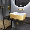 Раковина GROSSMAN Color GR-3016GW (480x370x130) золото белая внутри Раковина GROSSMAN Color GR-3016GW (480x370x130) золото белая внутри
