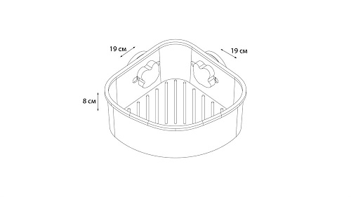 Полка Grampus Element, GR-3308, белая угловая Полка Grampus Element, GR-3308, белая угловая