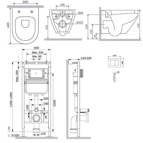 Комплект инсталляции AM.PM Spirit V2.0 IS130251.701900 MasterFit с клавишей S хром с унитазом Spirit V2.0 Aquaspin Комплект инсталляции AM.PM Spirit V2.0 IS130251.701900 MasterFit с клавишей S хром с унитазом Spirit V2.0 Aquaspin