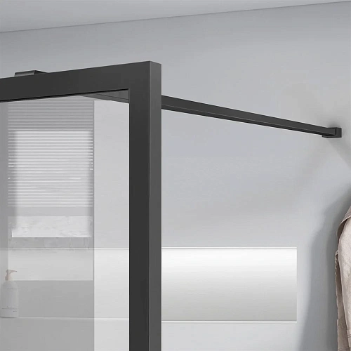 Душевая перегородка Vincea Walk-In VSW-1HC800CFGM, 800x2000, вороненая сталь, стекло прозрачное/рифл Душевая перегородка Vincea Walk-In VSW-1HC800CFGM, 800x2000, вороненая сталь, стекло прозрачное/рифл