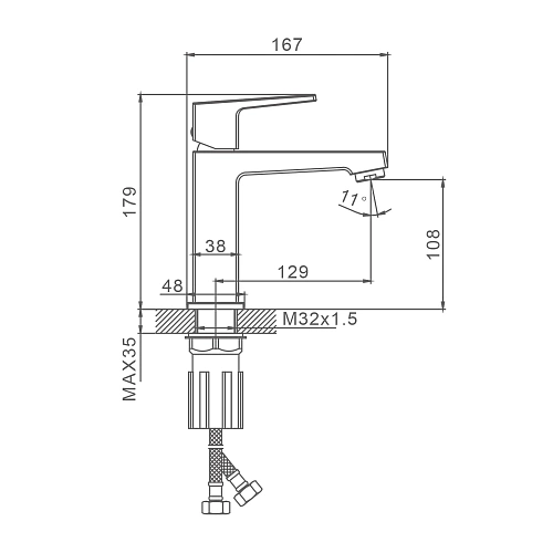 Смеситель для раковины Splenka S01.10.09, графит Смеситель для раковины Splenka S01.10.09, графит