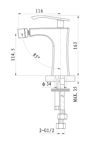 Смеситель для биде Wonzon & Woghand Triumph, хром (WW-565001-CR) Смеситель для биде Wonzon & Woghand Triumph, хром (WW-565001-CR)