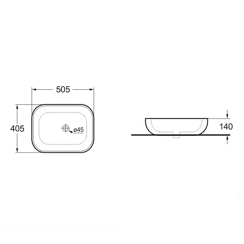 Раковина Vincea VBS-101MA, 505x405x140 керамическая, накладная, цвет антрацит матовый Раковина Vincea VBS-101MA, 505x405x140 керамическая, накладная, цвет антрацит матовый