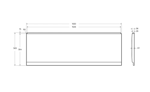Экран для ванны фронтальный CEZARES ECO-165-SCR-W37 Экран для ванны фронтальный CEZARES ECO-165-SCR-W37