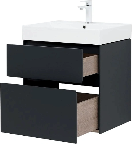 Тумба под раковину Aquanet Бруклин 60 антрацит матовый 00310140 Тумба под раковину Aquanet Бруклин 60 антрацит матовый 00310140