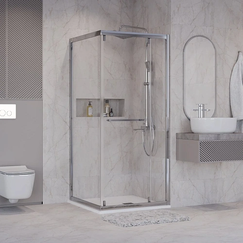 Душевой уголок Niagara Nova NG-6633-34 (90x90x195) квадратная, раздвижная, хром, стекло прозрачное Душевой уголок Niagara Nova NG-6633-34 (90x90x195) квадратная, раздвижная, хром, стекло прозрачное
