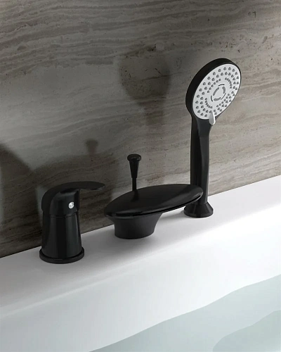 Смеситель на борт ванны Orange Iris M41-333b черный Смеситель на борт ванны Orange Iris M41-333b черный