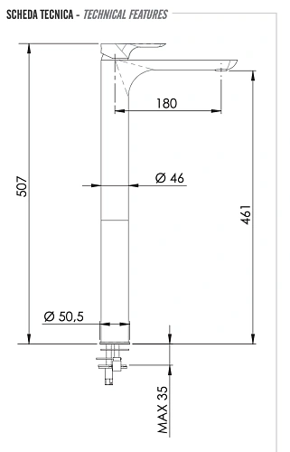 Смеситель для раковины Remer Infinity I10LXXL Смеситель для раковины Remer Infinity I10LXXL