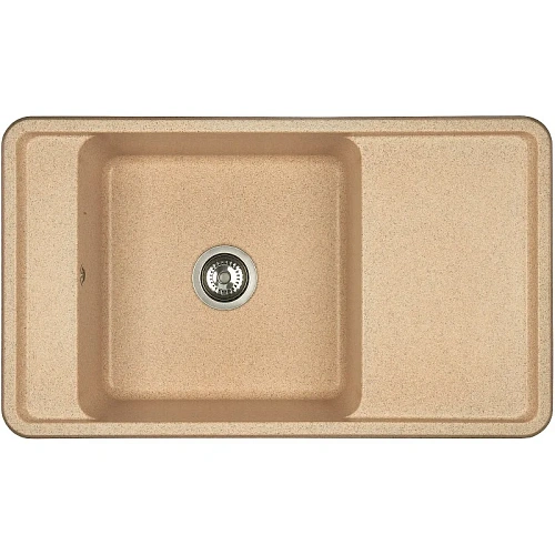 Кухонная мойка Aquaton Беллис 87 1A724832BS220 из литого мрамора, песочный Кухонная мойка Aquaton Беллис 87 1A724832BS220 из литого мрамора, песочный