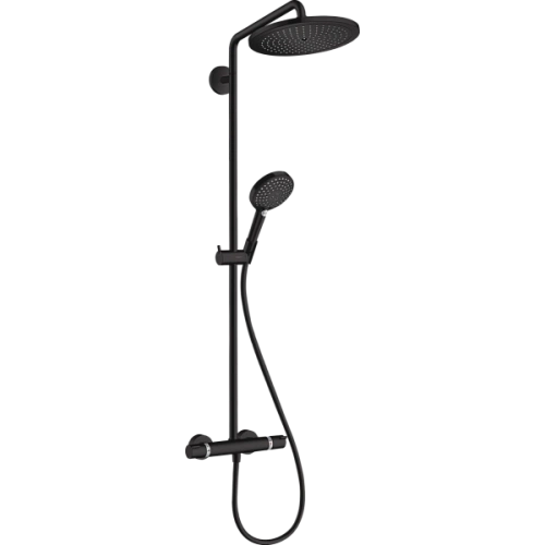 Душевая система Hansgrohe Showerpipe 280 1jet EcoSmart Raindance Select S 120 3jet 26891670, черный Душевая система Hansgrohe Showerpipe 280 1jet EcoSmart Raindance Select S 120 3jet 26891670, черный