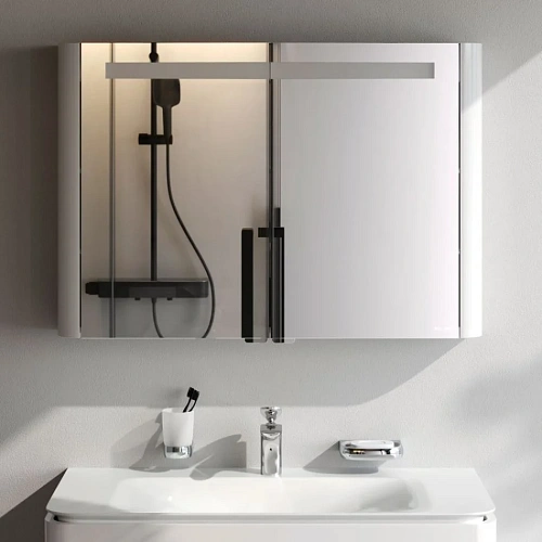 Зеркальный шкаф AM.PM Sensation M30MCX1001WG 100 см, с подсветкой, белый Зеркальный шкаф AM.PM Sensation M30MCX1001WG 100 см, с подсветкой, белый