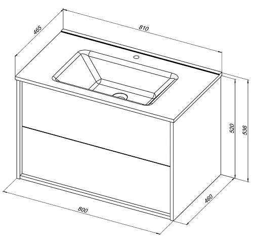 Тумба под раковину Aquanet Lino 80 (Flat) дуб веллингтон 00287543 Тумба под раковину Aquanet Lino 80 (Flat) дуб веллингтон 00287543