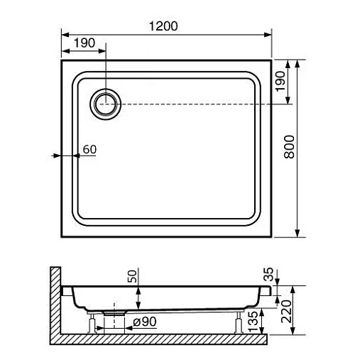 Душевой поддон RGW Acryl STYLE 800x1200 мм 16180282-11 прямоугольный белый Душевой поддон RGW Acryl STYLE 800x1200 мм 16180282-11 прямоугольный белый
