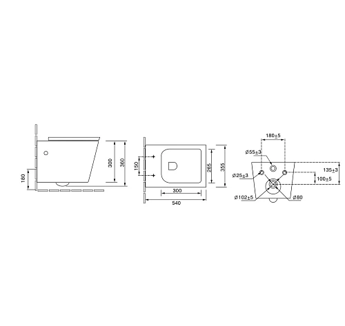 Унитаз подвесной GROSSMAN GR-4495 Cristal 540x355x360 с толстой крышкой Унитаз подвесной GROSSMAN GR-4495 Cristal 540x355x360 с толстой крышкой