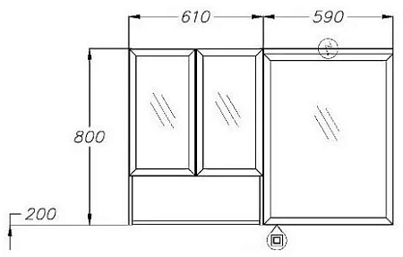 Зеркальный шкаф Opadiris Фреш 61, белый/белый 00-00002128 Зеркальный шкаф Opadiris Фреш 61, белый/белый 00-00002128