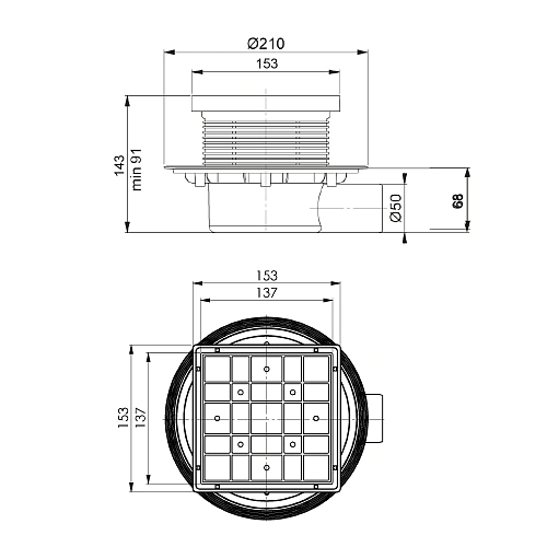 Душевой трап BETTOSERB SIMPLY PERFECT 15х15 13000088B Душевой трап BETTOSERB SIMPLY PERFECT 15х15 13000088B