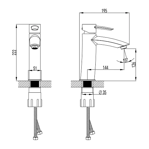 Смеситель для раковины Lemark Atlantiss LM3237C , хром Смеситель для раковины Lemark Atlantiss LM3237C , хром