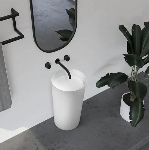 Раковина ABBER Stein AS2506 отдельностоящая, белая матовая Раковина ABBER Stein AS2506 отдельностоящая, белая матовая