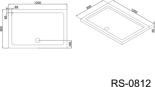 Душевой поддон Black&White RS-0812 80x120 0812000 Душевой поддон Black&White RS-0812 80x120 0812000