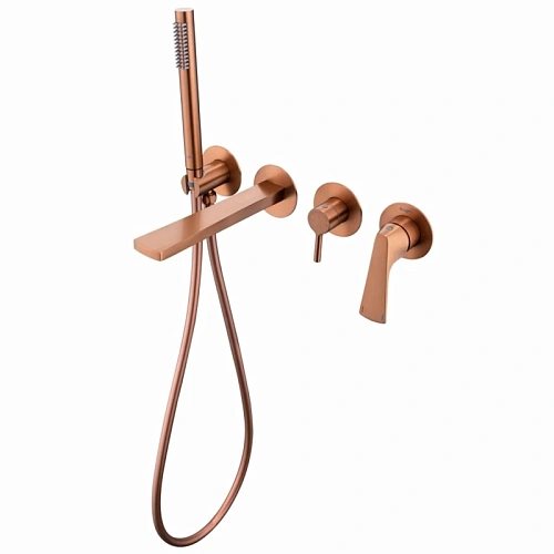 Смеситель для ванны Raglo R07.32.33 встраиваемый, излив монолитный 20 см, матовая медь Смеситель для ванны Raglo R07.32.33 встраиваемый, излив монолитный 20 см, матовая медь