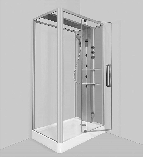 Душевая кабина AM.PM Awe W15C-804-120MTE 120х80 см, с гидромассажем и паром Душевая кабина AM.PM Awe W15C-804-120MTE 120х80 см, с гидромассажем и паром