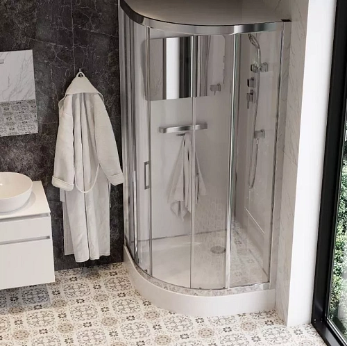 Душевая кабина Ceruttispa VIVA91 90x90x215 профиль хром, стекло прозрачное Душевая кабина Ceruttispa VIVA91 90x90x215 профиль хром, стекло прозрачное