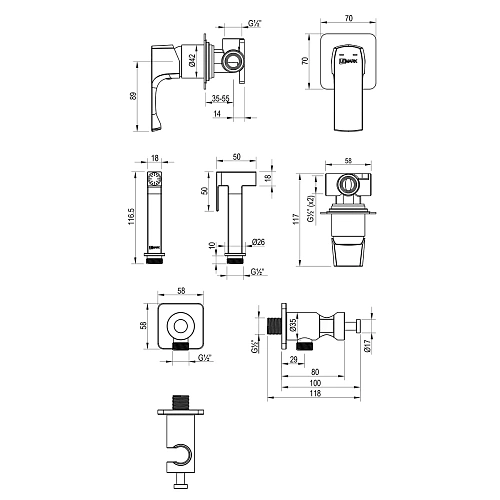 Гигиенический душ Lemark Ursus LM7219BG встраиваемый, брашированное золото Гигиенический душ Lemark Ursus LM7219BG встраиваемый, брашированное золото