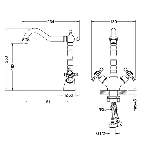 Смеситель для раковины Timo Nelson 0143/03F черный Смеситель для раковины Timo Nelson 0143/03F черный