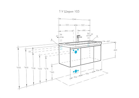 Тумба под раковину Aquaton Шерилл 105 белый 1A206301SH010 Тумба под раковину Aquaton Шерилл 105 белый 1A206301SH010