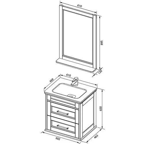 Комплект мебели Aquanet Бостон 60 ясень 00212011 Комплект мебели Aquanet Бостон 60 ясень 00212011