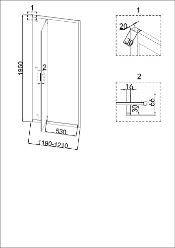 Душевая дверь Niagara Nova NG-43-12AG (120х195) Душевая дверь Niagara Nova NG-43-12AG (120х195)